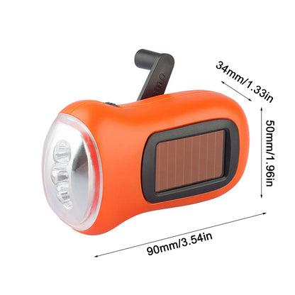 Hand Crank Solar Powered LED Flashlight