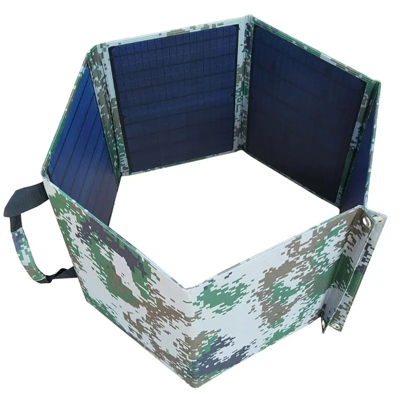 120W Solar Panel Portable Foldable Solar Cells Bag Double USB+DC Output