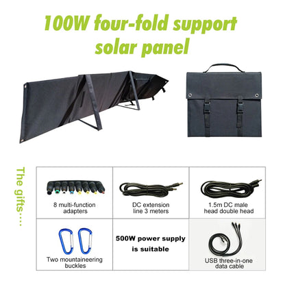 100W Solar Folding Bag  Mono  Cells Portable  Panel With USB Output